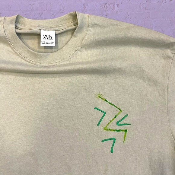 Zara oversized peace sign cotton tee small - Picture 5 of 8